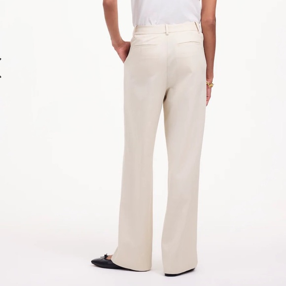 NEW MADEWELL The Slouchy Straight Pants Pleated Wide Leg Slacks in Stone Size 12 - Picture 3 of 9